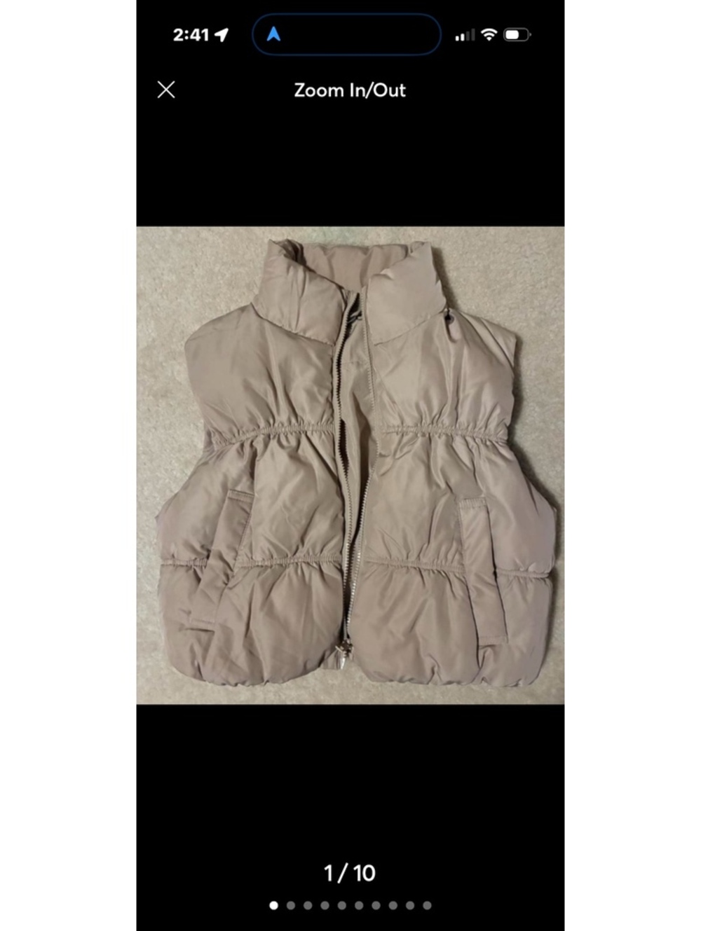H&M Cropped Beige Puffer Vest Women S